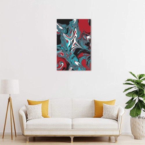 Dark Wave of Colors Frame Canvas Print 12"x18"