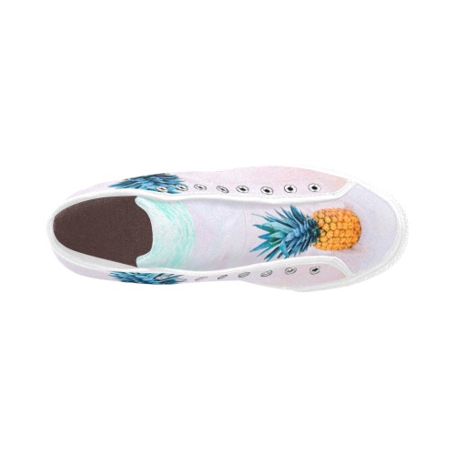 Pineapple on the pink beach Vancouver H Women's Canvas Shoes (1013-1)