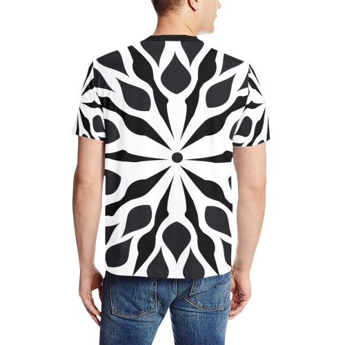 night bloom Men's All Over Print T-Shirt (Solid Color Neck) (Model T63)
