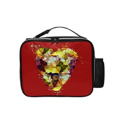 Graffiti Markings Heart Splatter - Red PU Leather Lunch Bag (Model 1723)