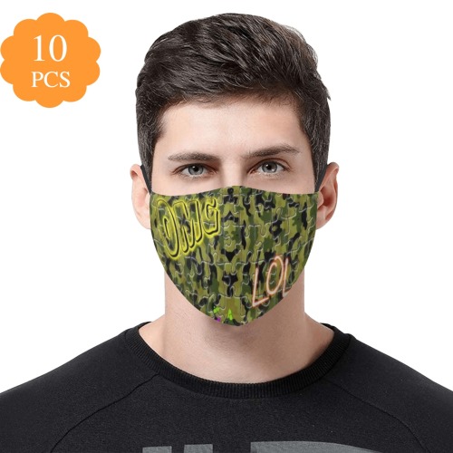 OMG by Nico Bielow 3D Mouth Mask with Drawstring (Pack of 10 & 20 Filters Included) (Model M04)