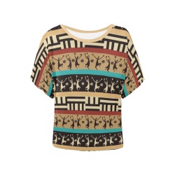 African patterns -18 Women's Batwing-Sleeved Blouse T shirt (Model T44)