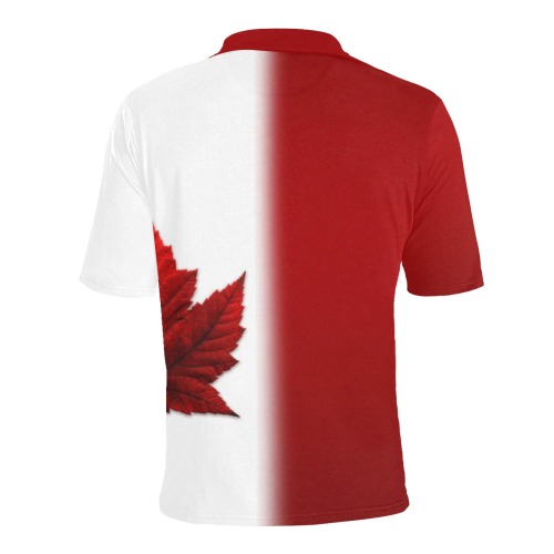 Canada Flag Team Golf Shirts Men's All Over Print Polo Shirt (Model T55)
