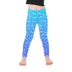 Kids Blue Sky Ombre Dolphins Leggings Kid's Ankle Length Leggings (Model L06)