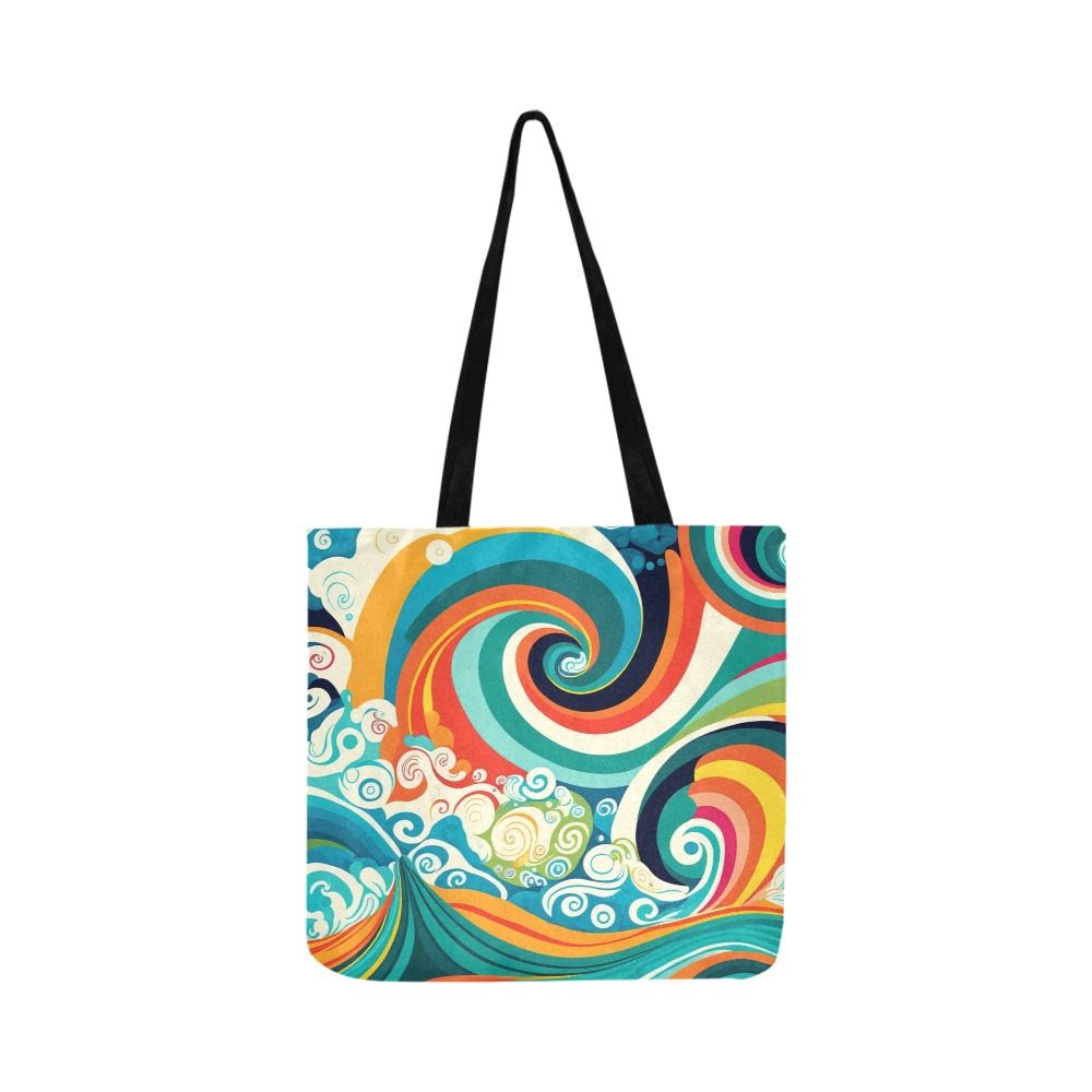 Colorful Ocean Waves Reusable Shopping Bag Model 1660 (Two sides)