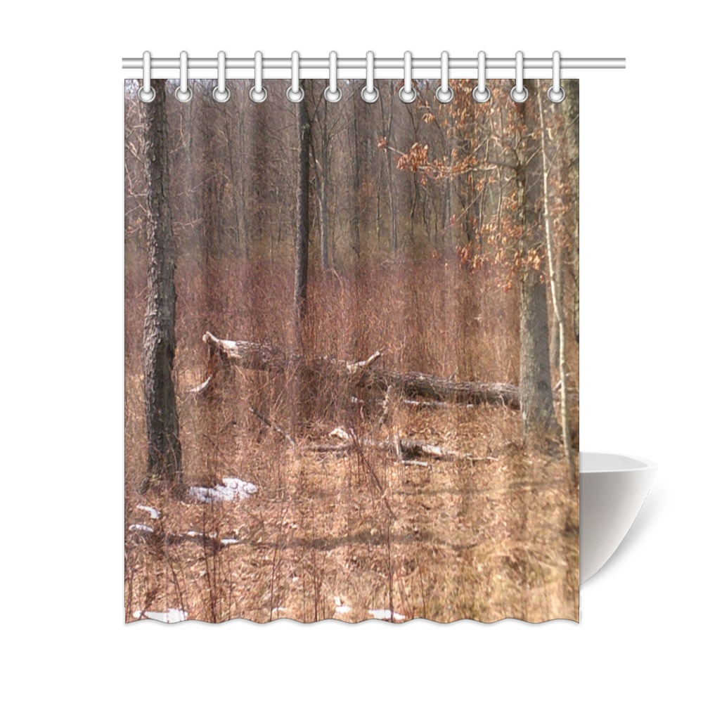 Falling tree in the woods Shower Curtain 60"x72"