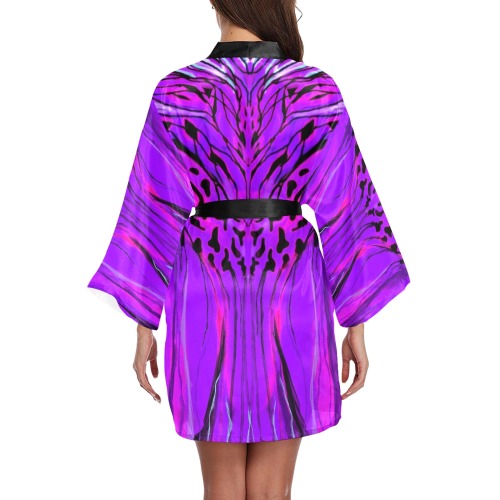 purple Long Sleeve Kimono Robe