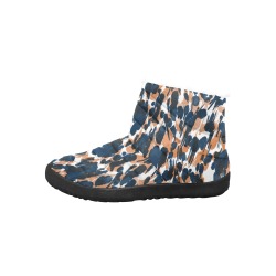 Dots brushstrokes animal print Women's Cotton-Padded Shoes (Model 19291)