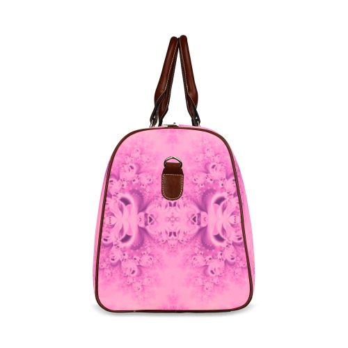 Pink Morning Frost Fractal Waterproof Travel Bag/Small (Model 1639)