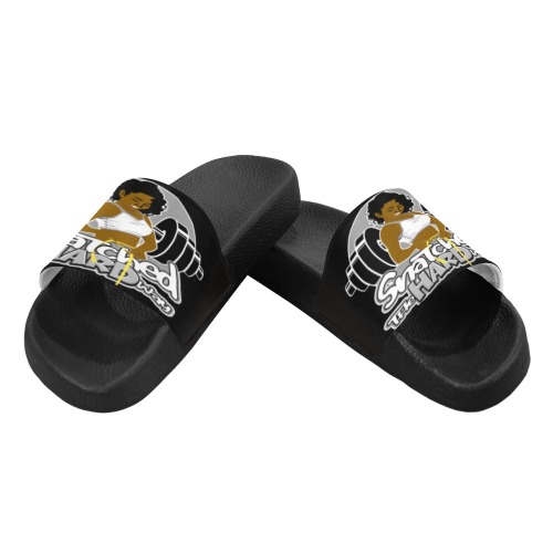 Snatched-girl black slides redone Women's Slide Sandals (Model 057)