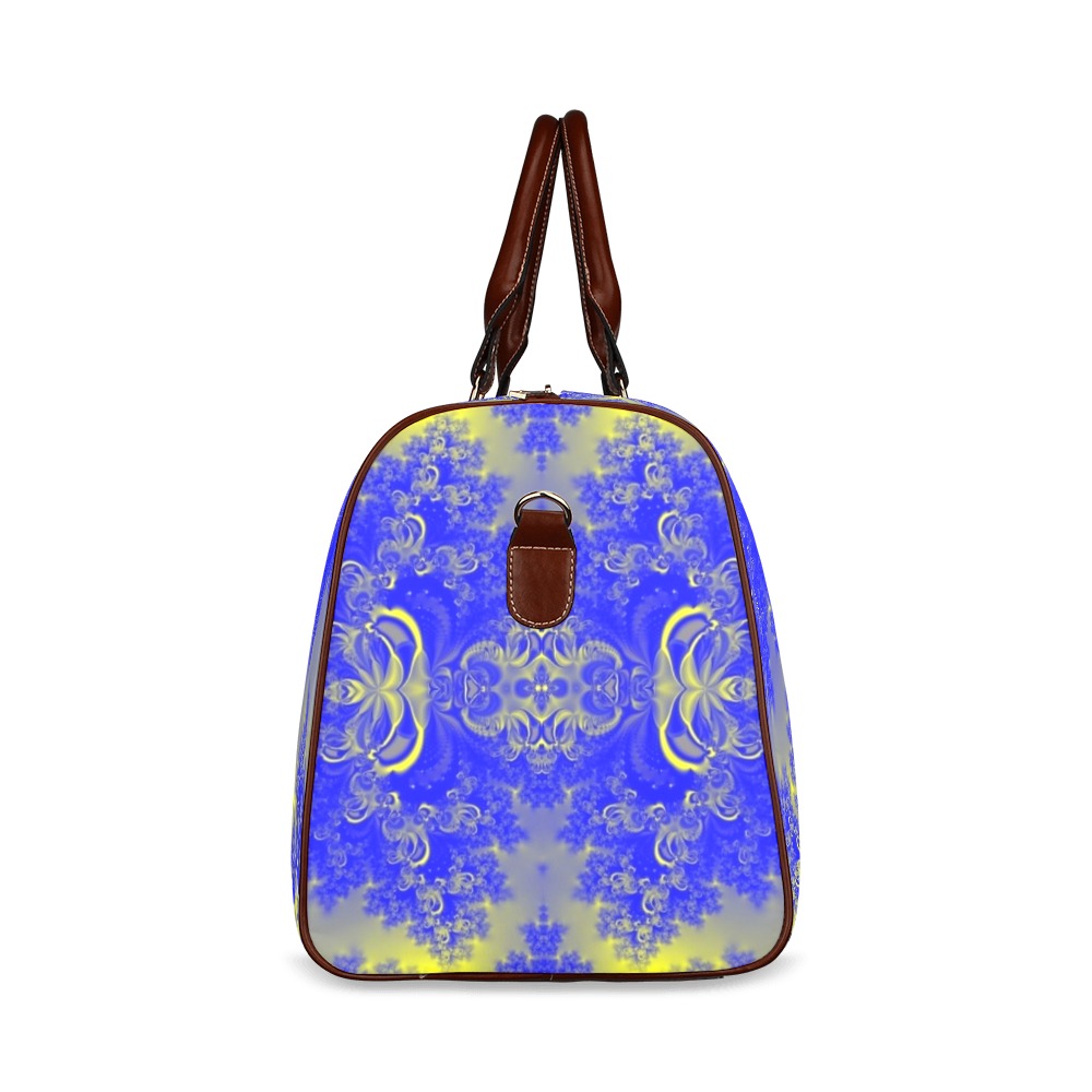 Sunlight and Blueberry Plants Frost Fractal Waterproof Travel Bag/Small (Model 1639)