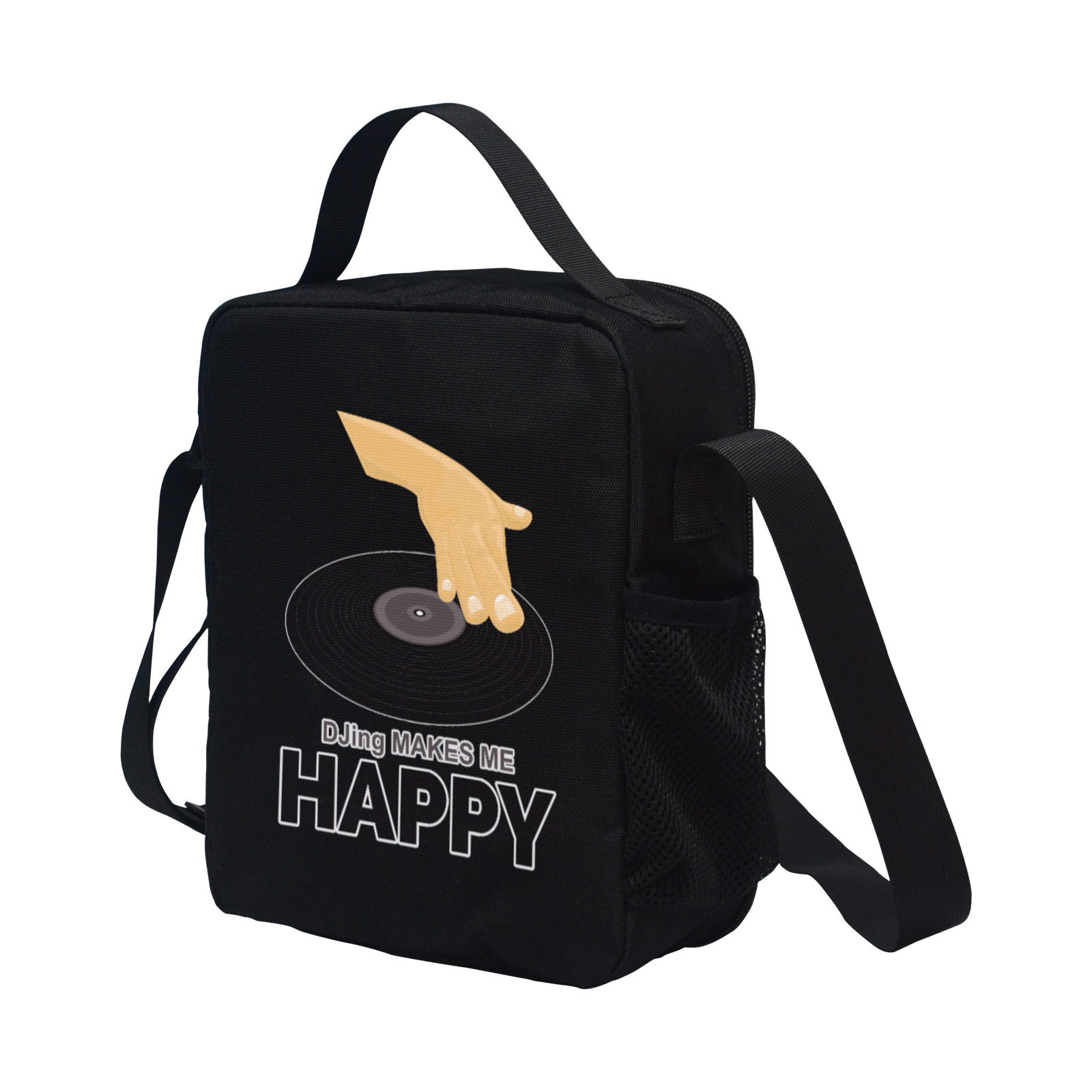 DJing Makes Me Happy All Over Print Crossbody Lunch Bag for Kids (Model 1722)