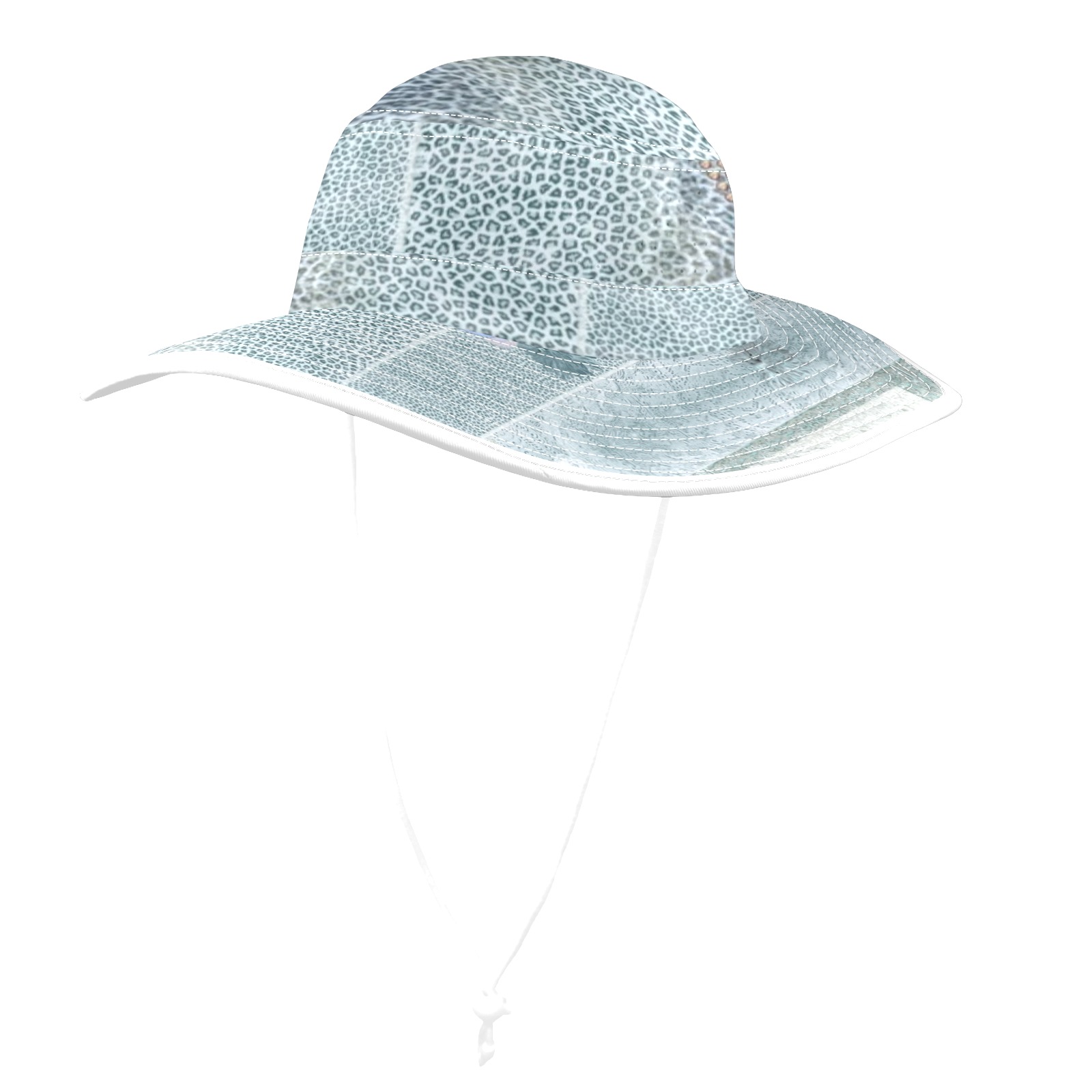 leopard design and feathers Wide Brim Bucket Hat