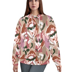 Modern protea simple paint 4R Women's All Over Print Hoodie (Model H61)