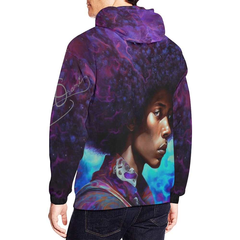 Signature_Afrospace All Over Print Hoodie for Men (USA Size) (Model H13)