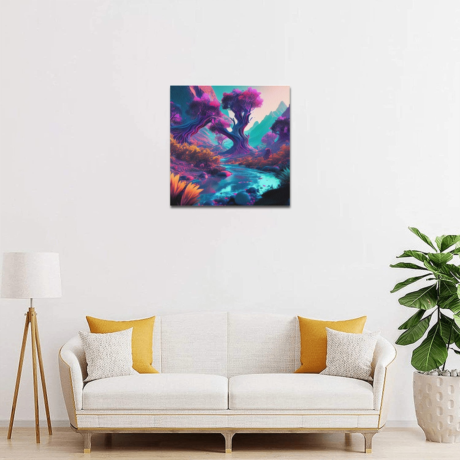 psychedelic landscape 18 Upgraded Canvas Print 16"x16"