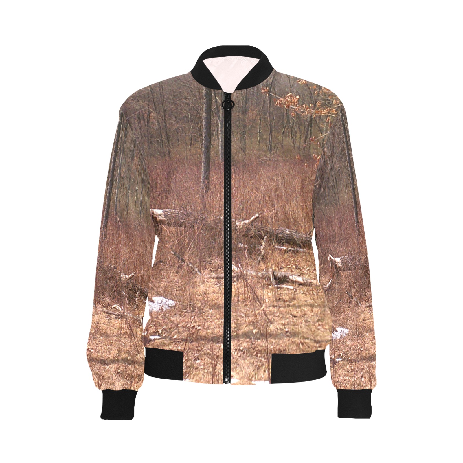 Falling tree in the woods All Over Print Bomber Jacket for Women (Model H36)