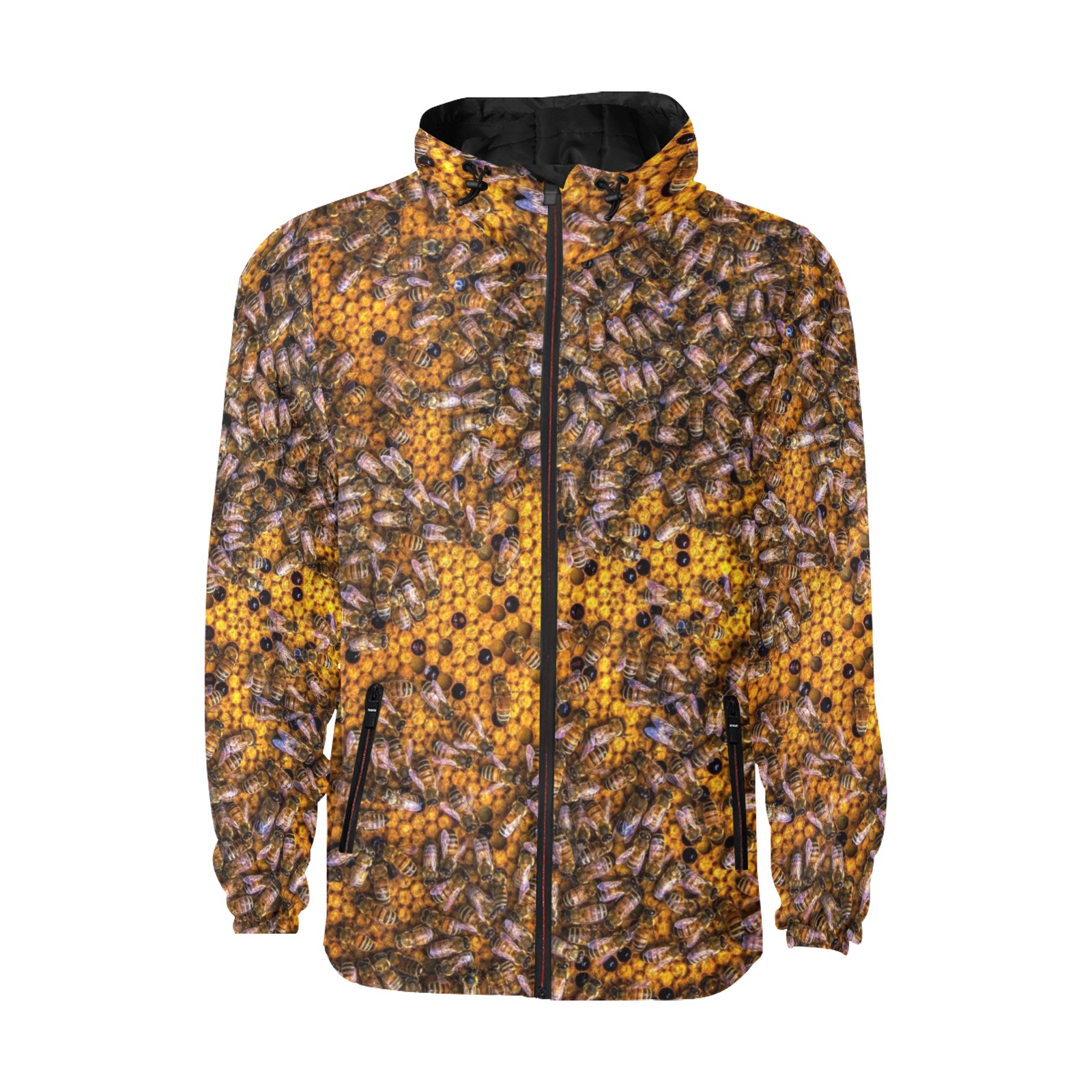 HONEY BEES 3 All Over Print Quilted Windbreaker for Men (Model H35)
