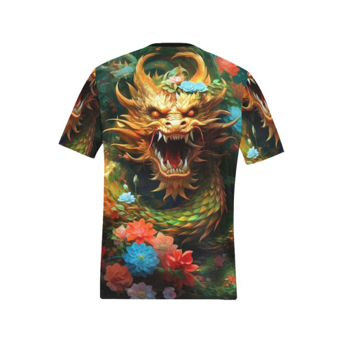 Dragon world tshirt Men's All Over Print T-Shirt (Solid Color Neck) (Model T63)