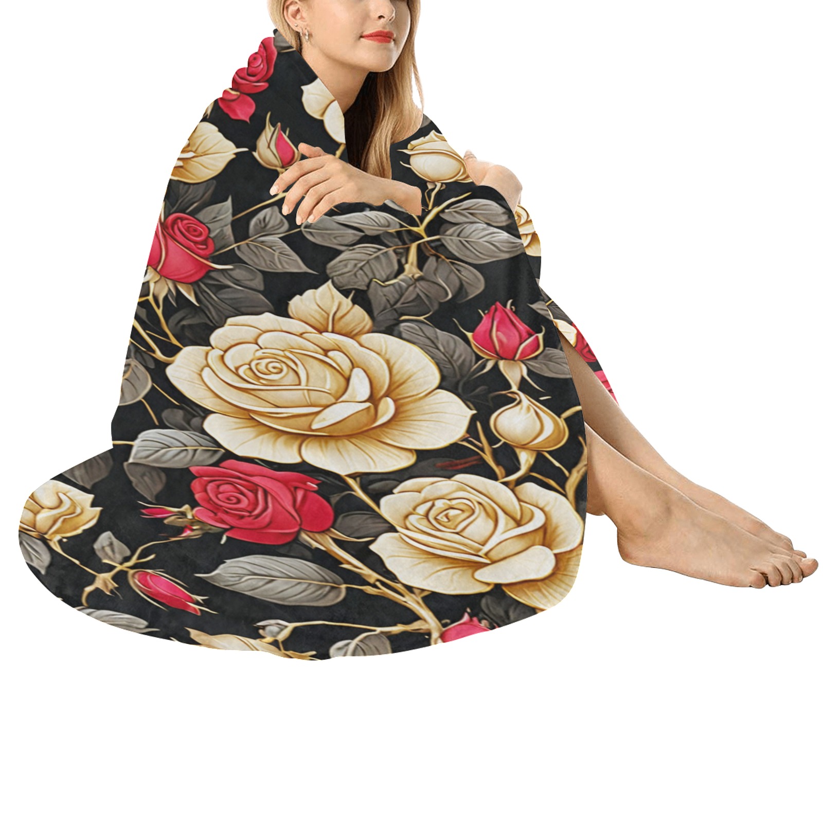 Fabulous Florals 14 Circular Ultra-Soft Micro Fleece Blanket 47"