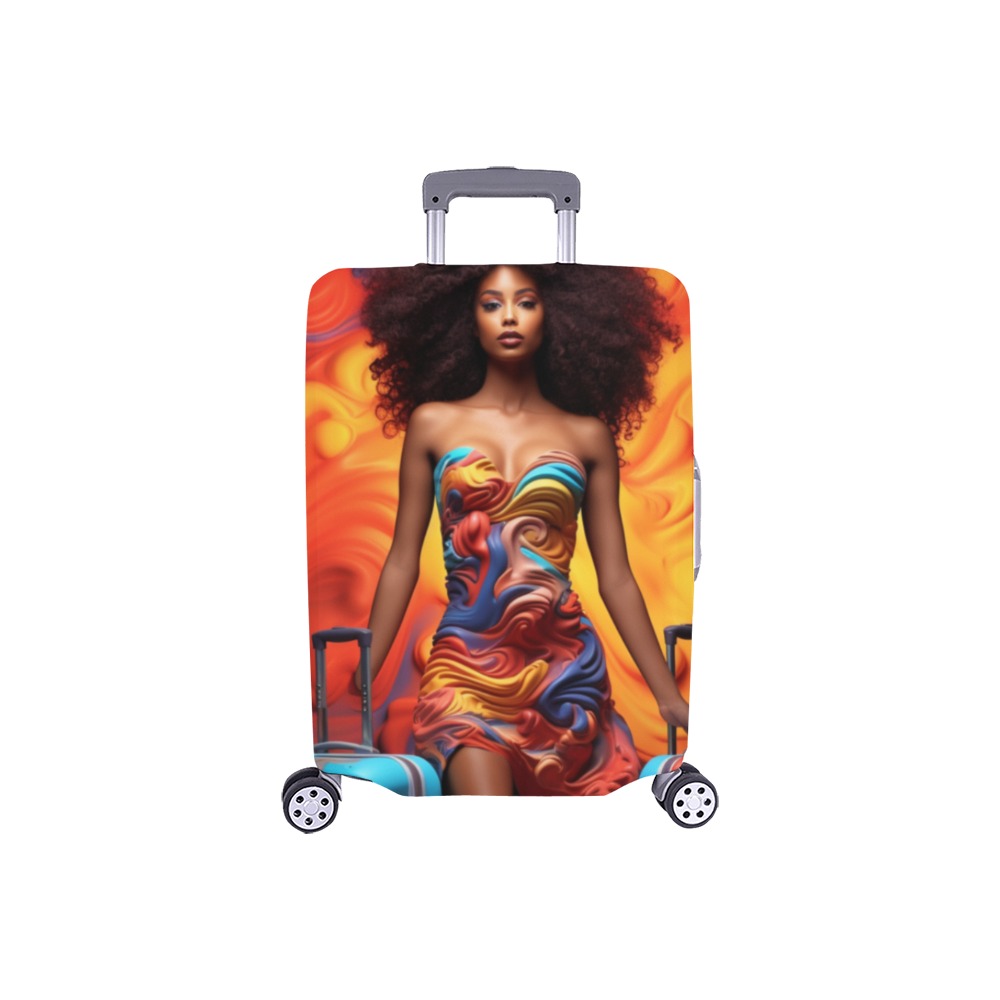 Traveling Beauty Luggage Cover (Small) Luggage Cover/Small 18"-21"