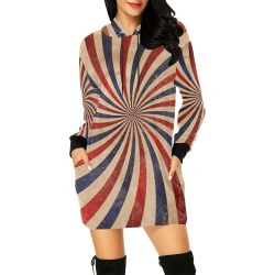 Vintage All Over Print Hoodie Mini Dress (Model H27)