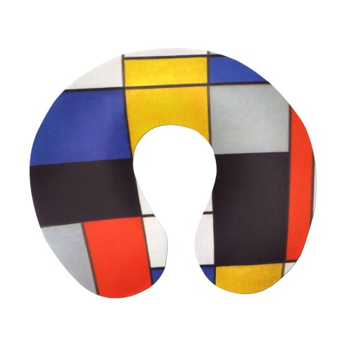 Composition A by Piet Mondrian U-Shape Travel Pillow
