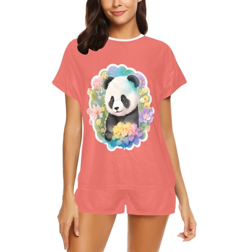 Cute little panda Women's Short Pajama Set