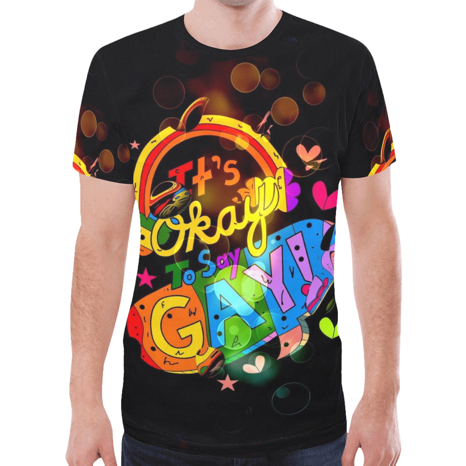 It´s okay to say Gay Pop Art by Nico Bielow New All Over Print T-shirt for Men (Model T45)