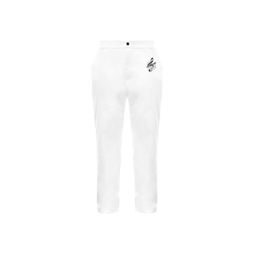 Lullaby White Chino's Men's All Over Print Casual Trousers (Model L68)