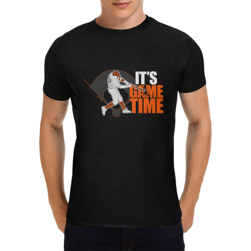 Its Game Time - Baseball - Orange Men's T-Shirt in USA Size (Front Printing Only)