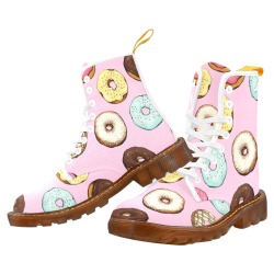 donut vector pattern Boots Custom Canvas Boots For Women Model 1203H