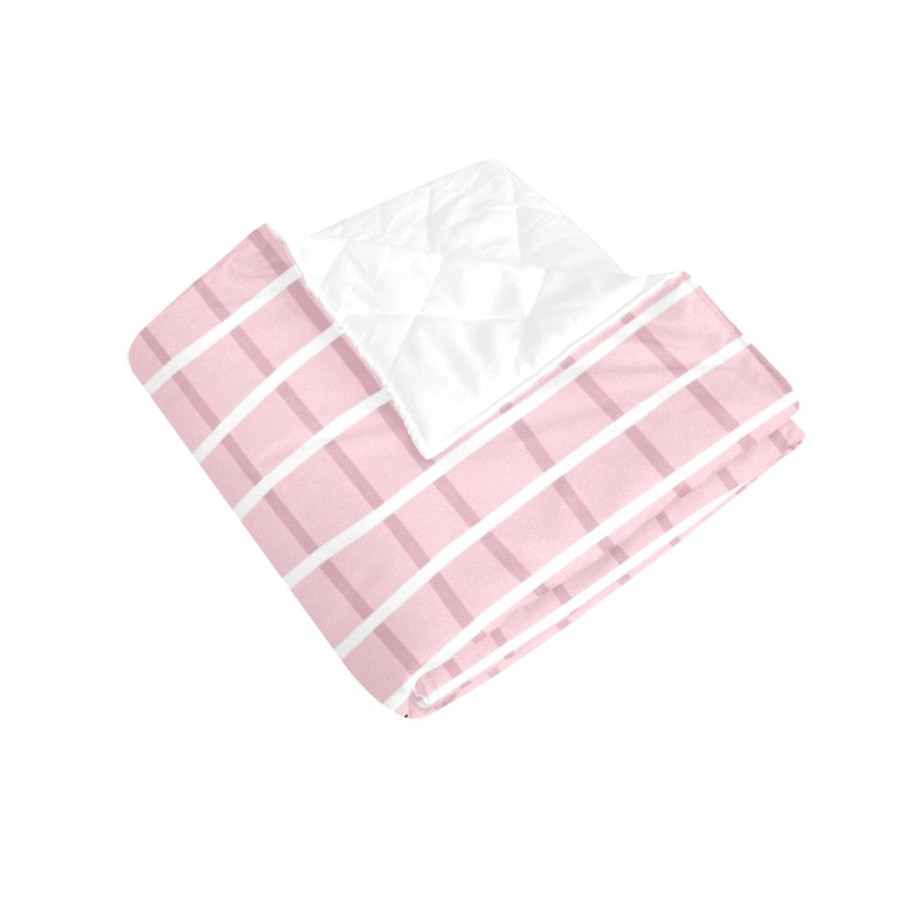 Abstrract Pink Plaiid Quilt 50"x60"