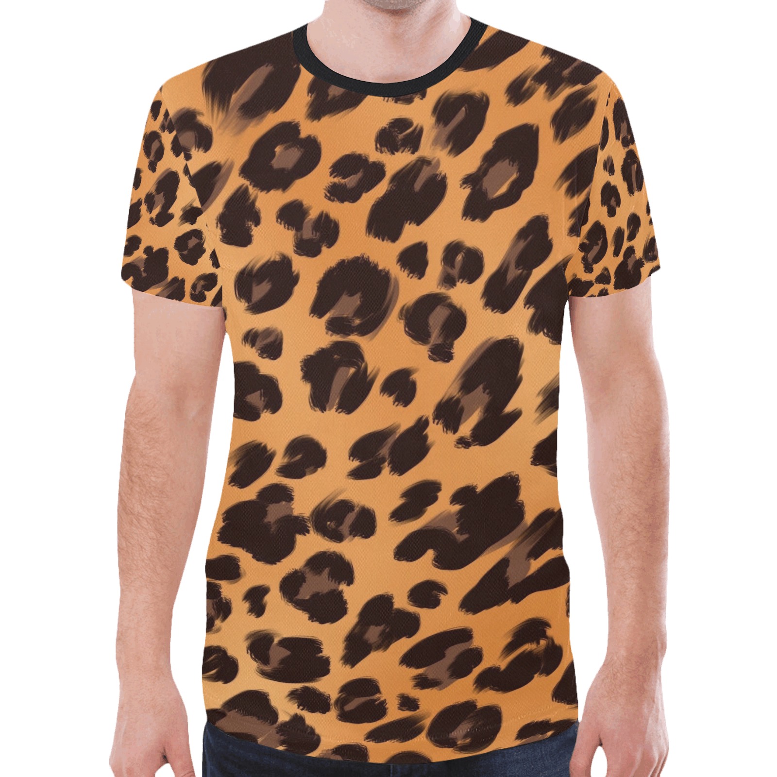 Leopard Print New All Over Print T-shirt for Men (Model T45)