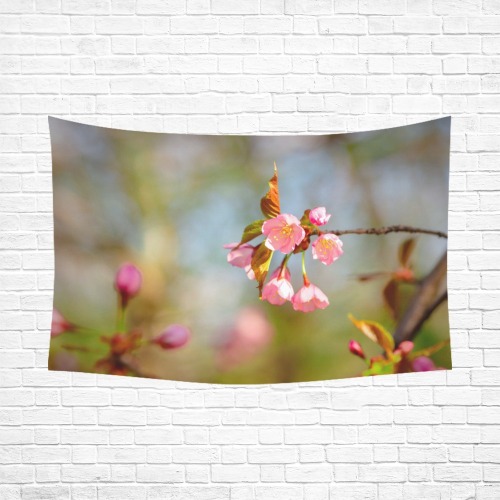 Fresh and young sakura cherry flowers digital art.