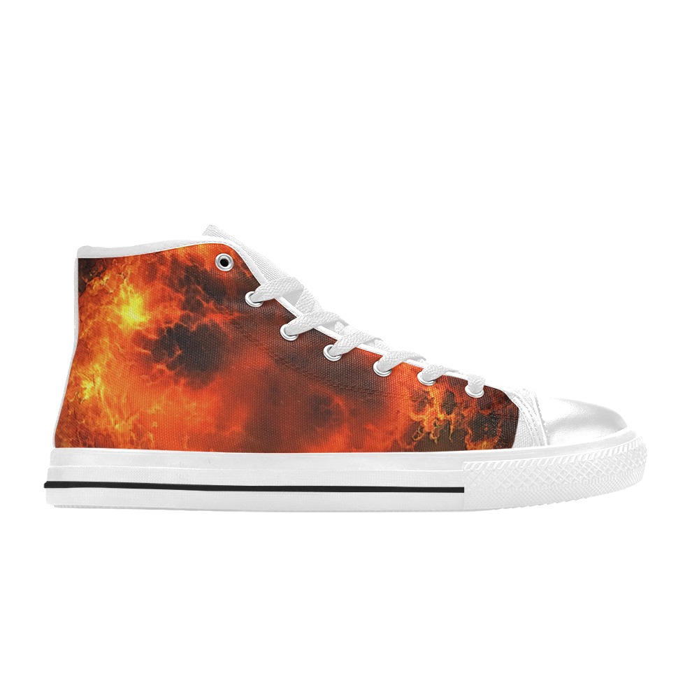 Burning earth Men’s Classic High Top Canvas Shoes (Model 017)