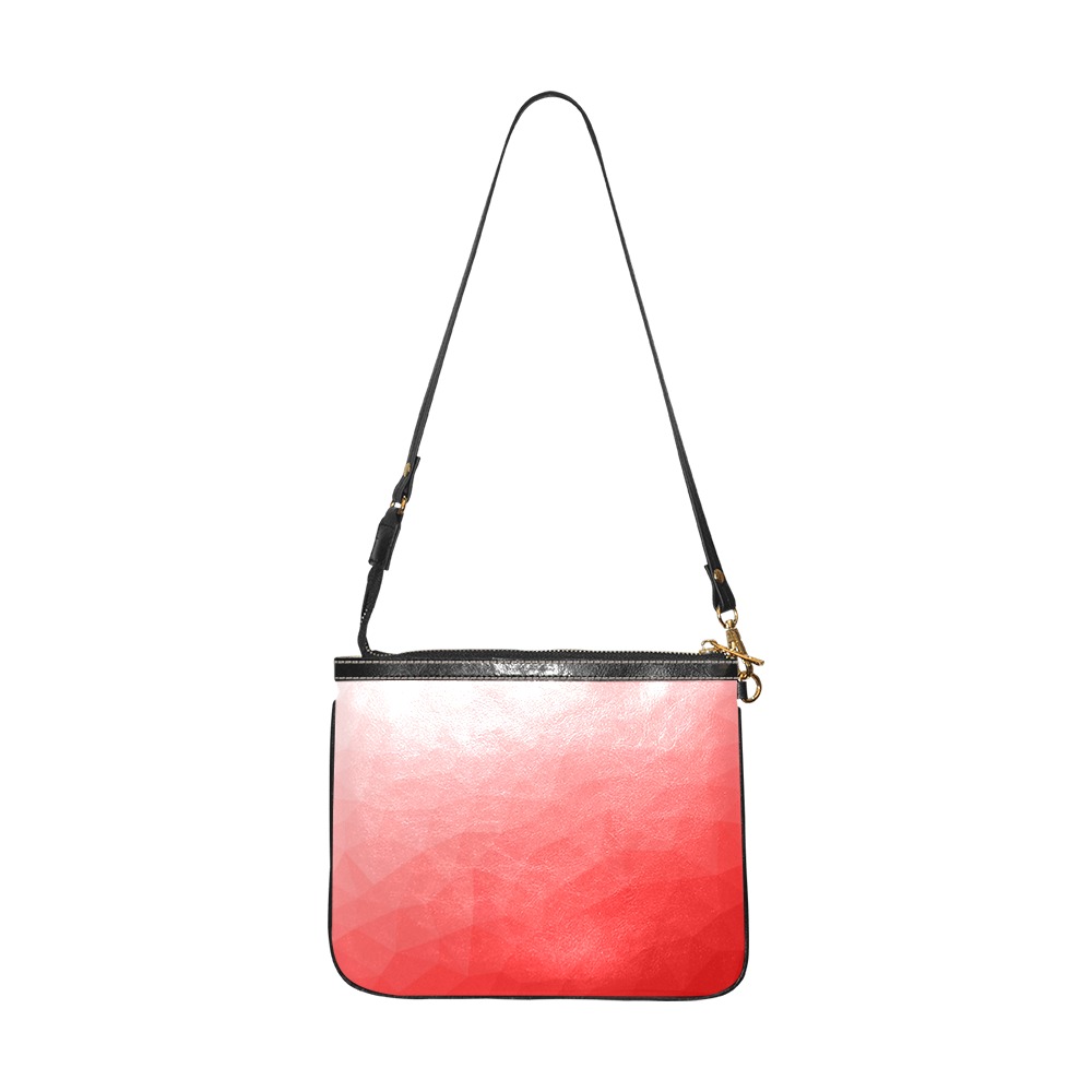 Red gradient geometric mesh pattern Small Shoulder Bag (Model 1710)