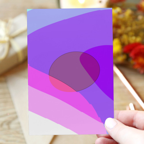 Purple Retro Groovy Abstract 409 Greeting Card 4"x6"