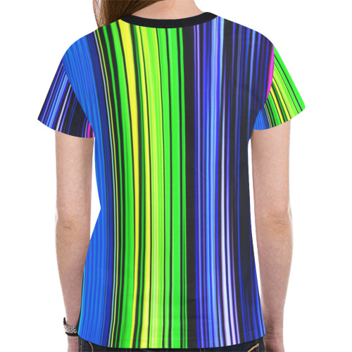 A Rainbow Of Stripes New All Over Print T-shirt for Women (Model T45)