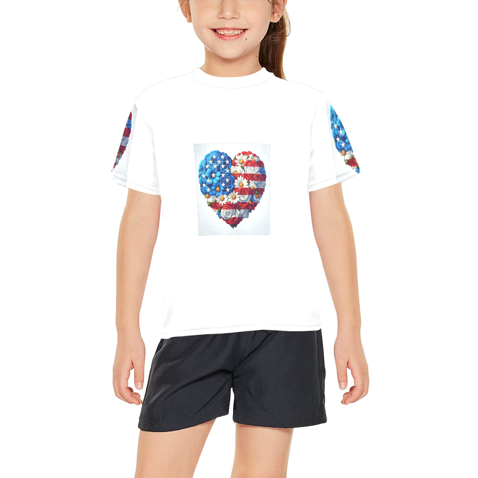 hart shirt Big Girls' All Over Print Crew Neck T-Shirt (Model T40-2)