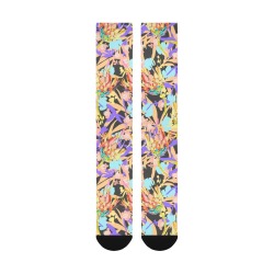 Modern floral boho vibrant Over-The-Calf Socks