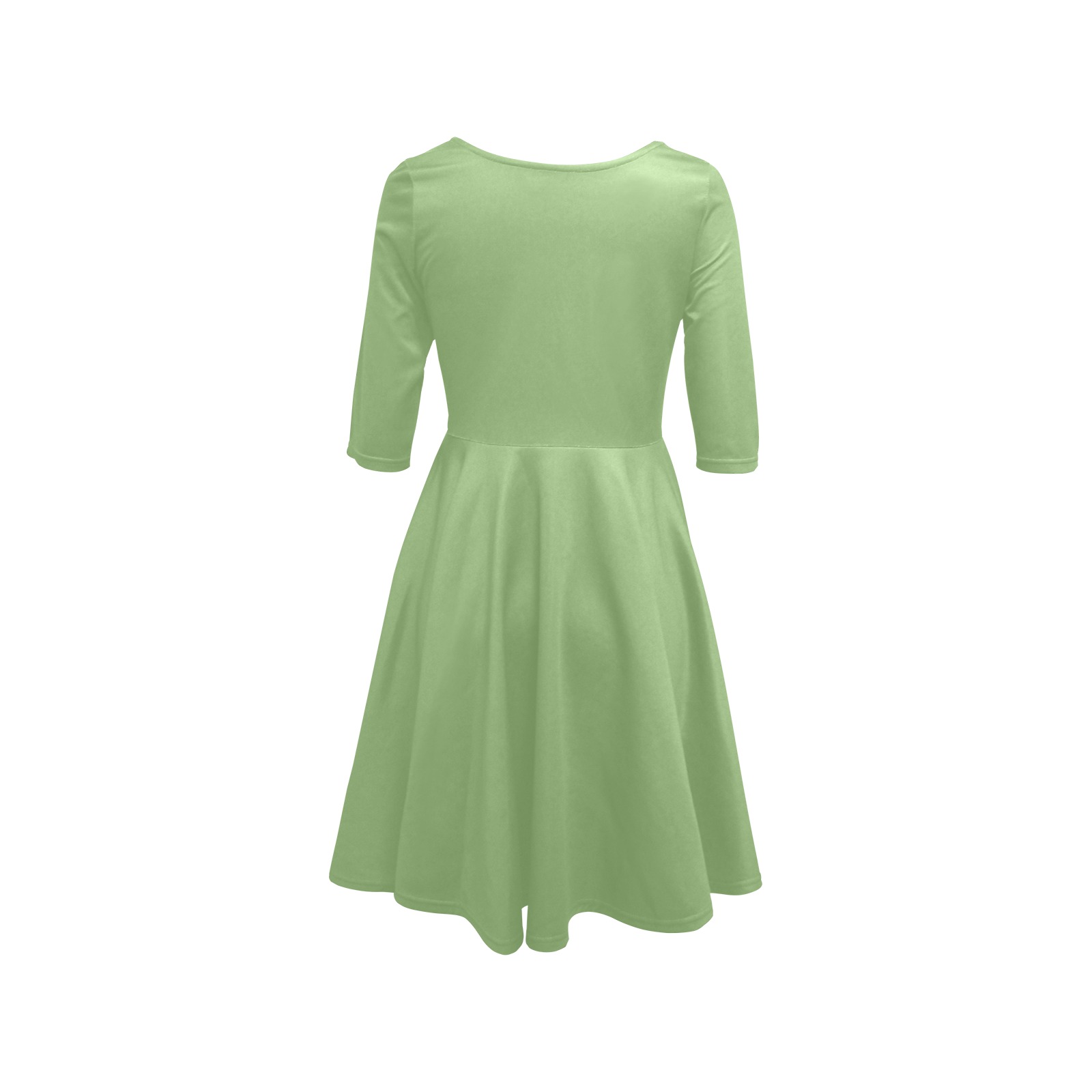 color asparagus Half Sleeve Skater Dress (Model D61)