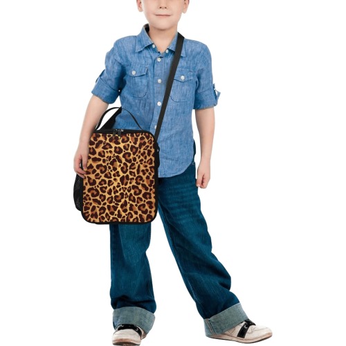 Leopard Pattern Crossbody Lunch Bag for Kids (Model 1722)
