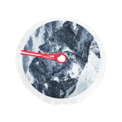 Mountains-field-snow-086 Thick Fringe Christmas Tree Skirt 36"x36"