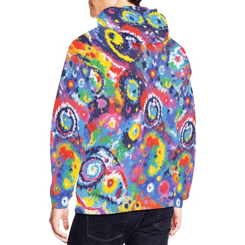 Pleasant colors on the theme of tie-dye pattern. All Over Print Hoodie for Men (USA Size) (Model H13)