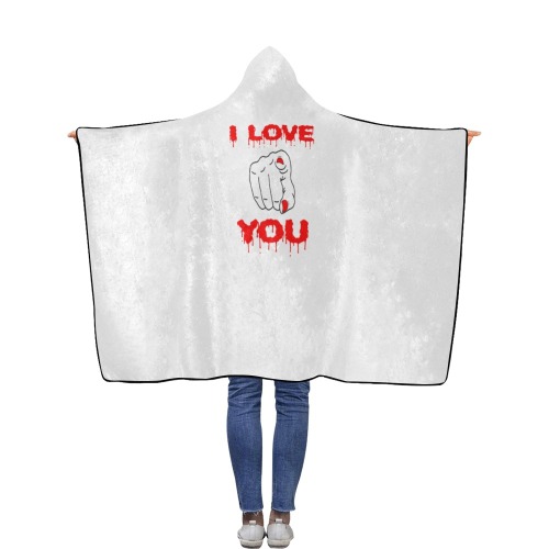 I love you Flannel Hooded Blanket 40''x50''