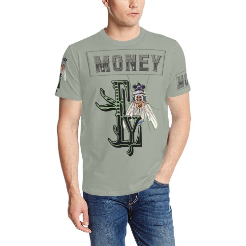 Money Collectable  Fly Men's All Over Print T-Shirt (Solid Color Neck) (Model T63)
