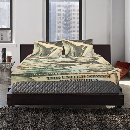 US PAPER CURRENCY 3-Piece Bedding Set