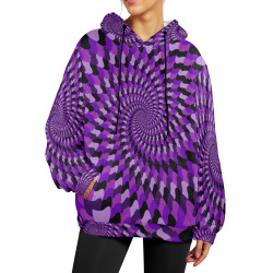 Swirling Purples Women's Flannel Hoodie (Model H63)