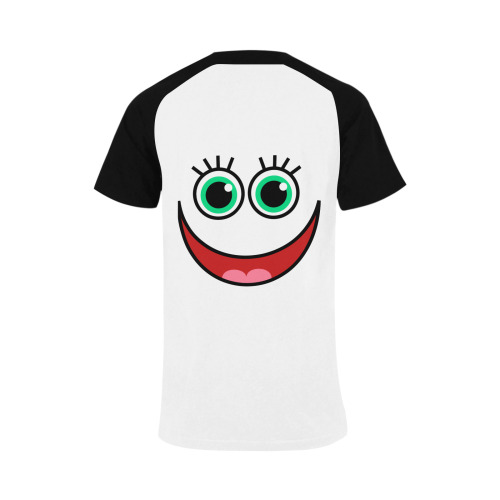 Don’t Worry Be Happy Cartoon Face Men's Raglan T-shirt (USA Size) (Model T11)